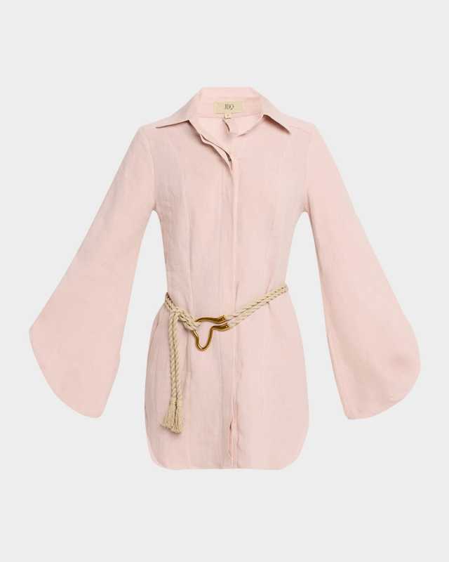 Antonia Belted Mini Shirtdress